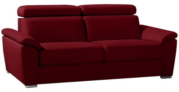 SCHLAFSOFA in Webstoff Dunkelrot  - Chromfarben/Dunkelrot, KONVENTIONELL, Textil/Metall (206/86-104/98cm) - Novel