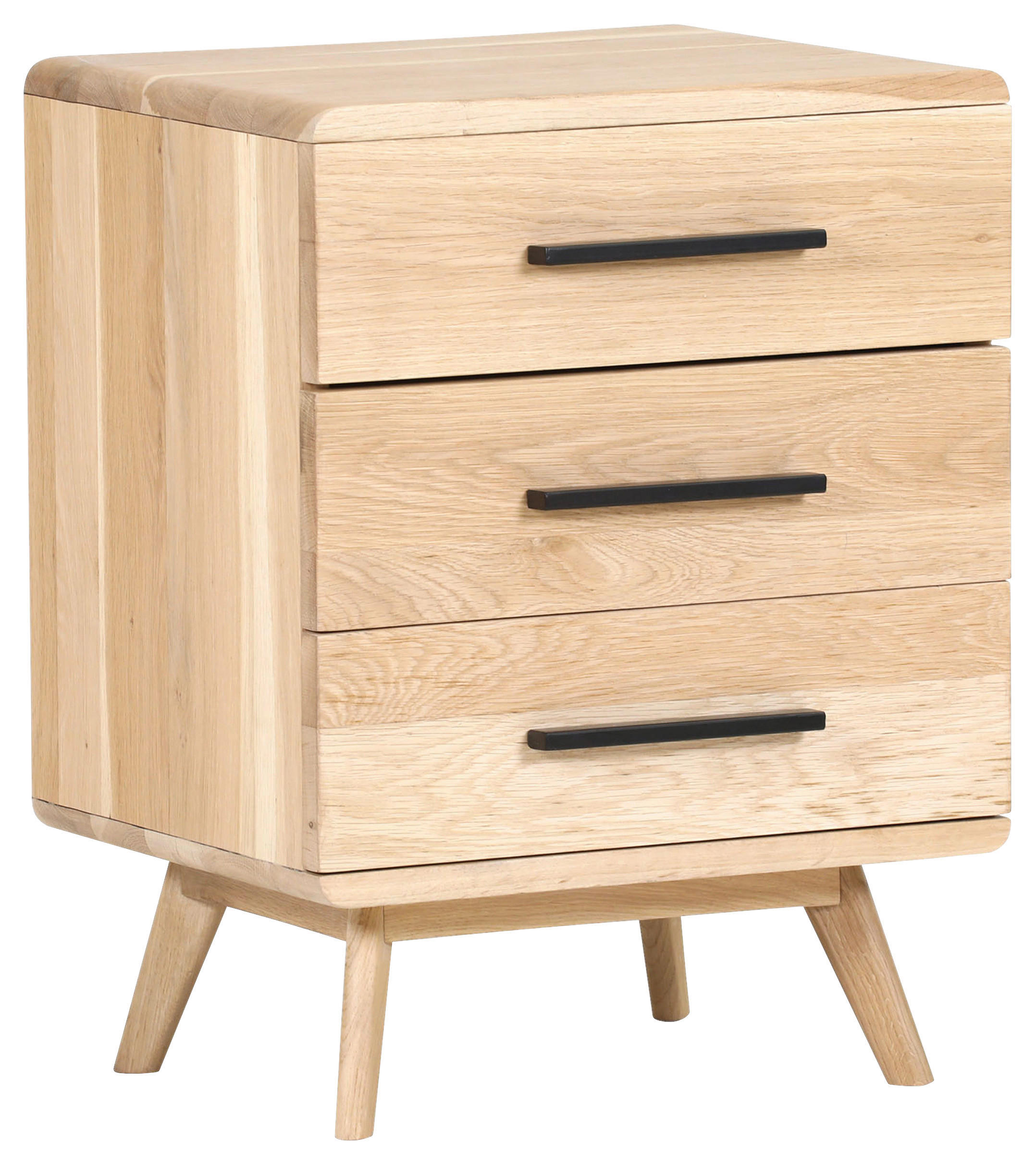 NACHTSCHRANK 48/65/40 cm Eiche massiv  - Eichefarben/Schwarz, Natur, Holz/Holzwerkstoff (48/65/40cm) - Landscape