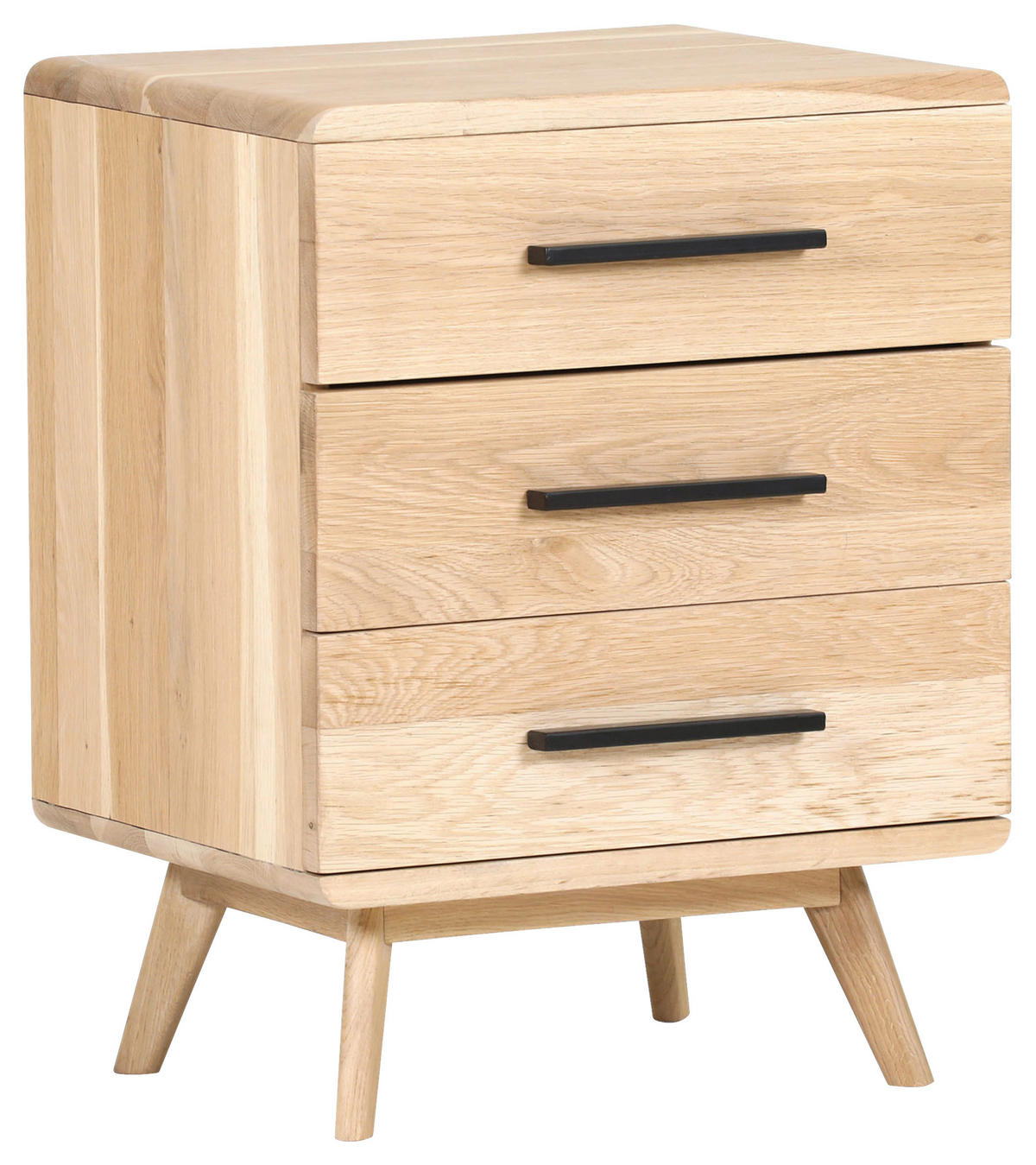 NACHTSCHRANK 48/65/40 cm Eiche massiv  - Eichefarben/Schwarz, Natur, Holz/Holzwerkstoff (48/65/40cm) - Landscape