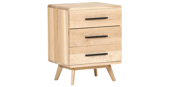 NACHTSCHRANK 48/65/40 cm Eiche massiv  - Eichefarben/Schwarz, Natur, Holz/Holzwerkstoff (48/65/40cm) - Landscape