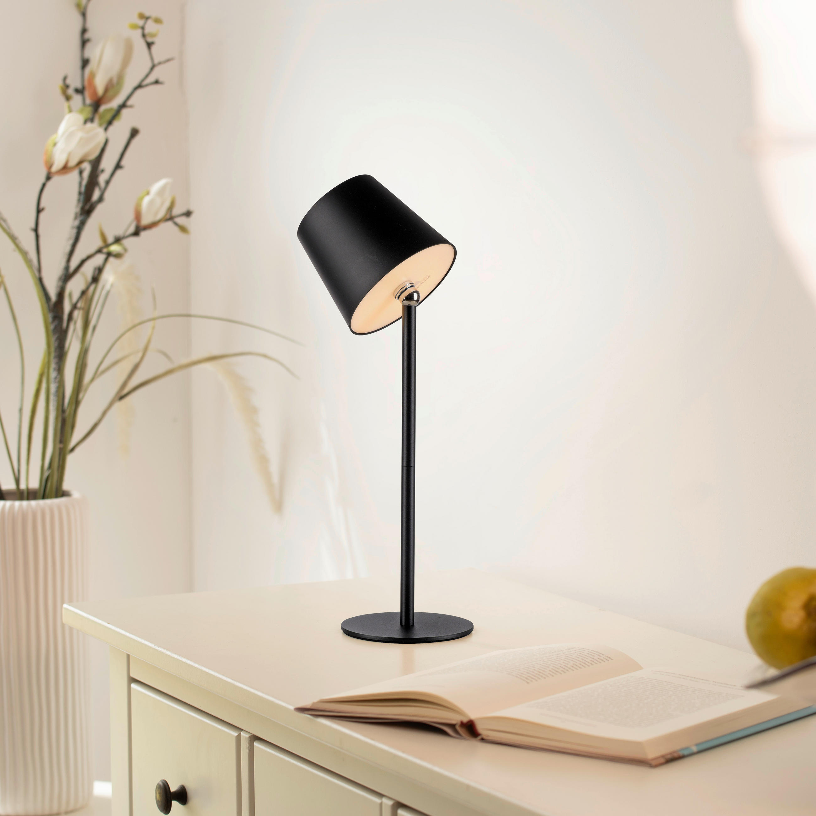 LED-TISCHLEUCHTE Boteria 11/11/37 cm   - Schwarz, MODERN, Kunststoff/Metall (11/11/37cm)