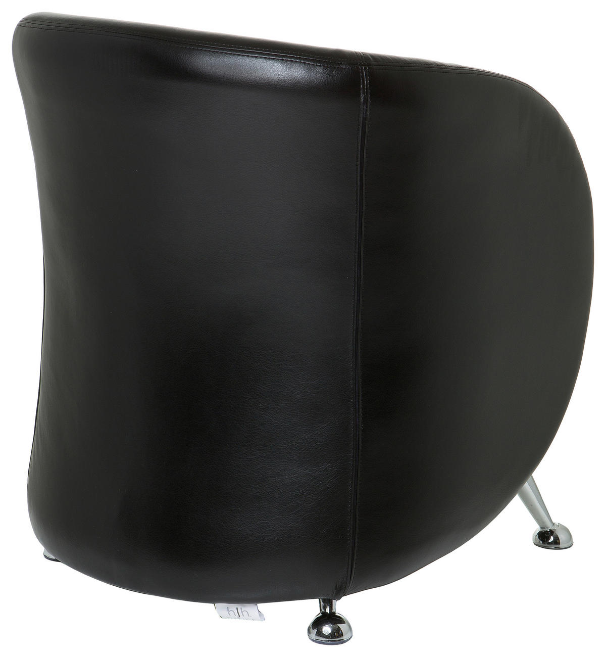 SESSEL Lederlook Schwarz    - Chromfarben/Schwarz, MODERN, Textil/Metall (60/85/50cm) - MID.YOU