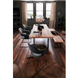 ESSTISCH in Holz, Metall 200/100/77 cm  - Eichefarben/Anthrazit, Design, Holz/Metall (200/100/77cm) - Novel