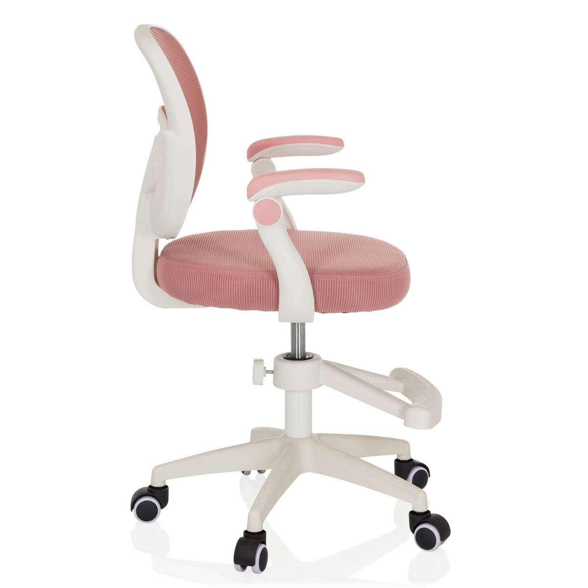 OTOČNÁ ŽIDLE PRO MLÁDEŽ, síťovina, růžová - bílá/růžová, Moderní, textil/plast (61/84-97/55cm) - MID.YOU