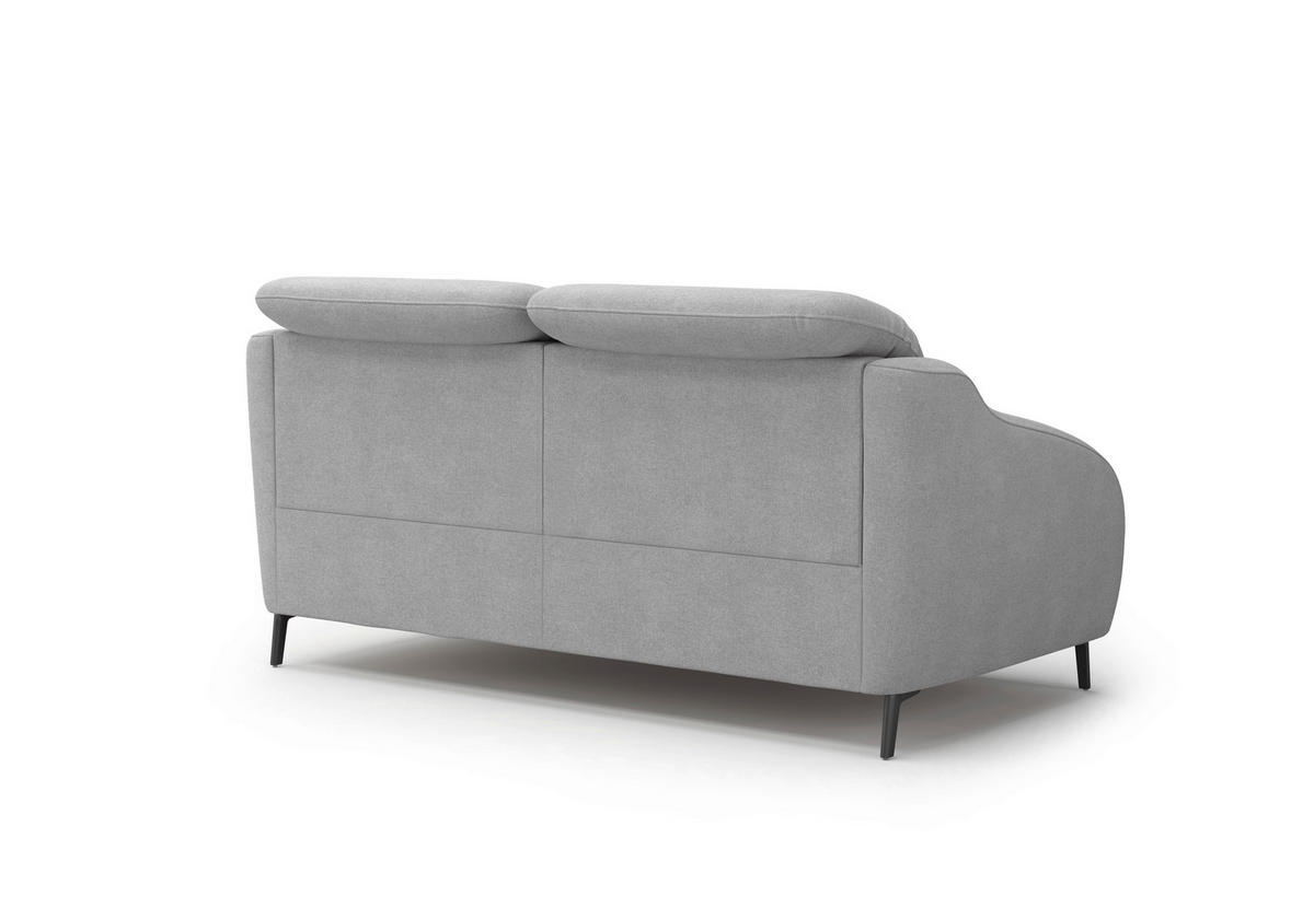 2,5-SITZER Mikrofaser Grau  - Schwarz/Grau, MODERN, Textil/Metall (172/93/104cm) - Sit & More