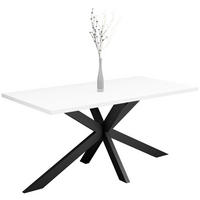 ESSTISCH rechteckig Schwarz, Weiß  - Schwarz/Weiß, MODERN, Holzwerkstoff/Metall (160/90/78cm) - Livetastic