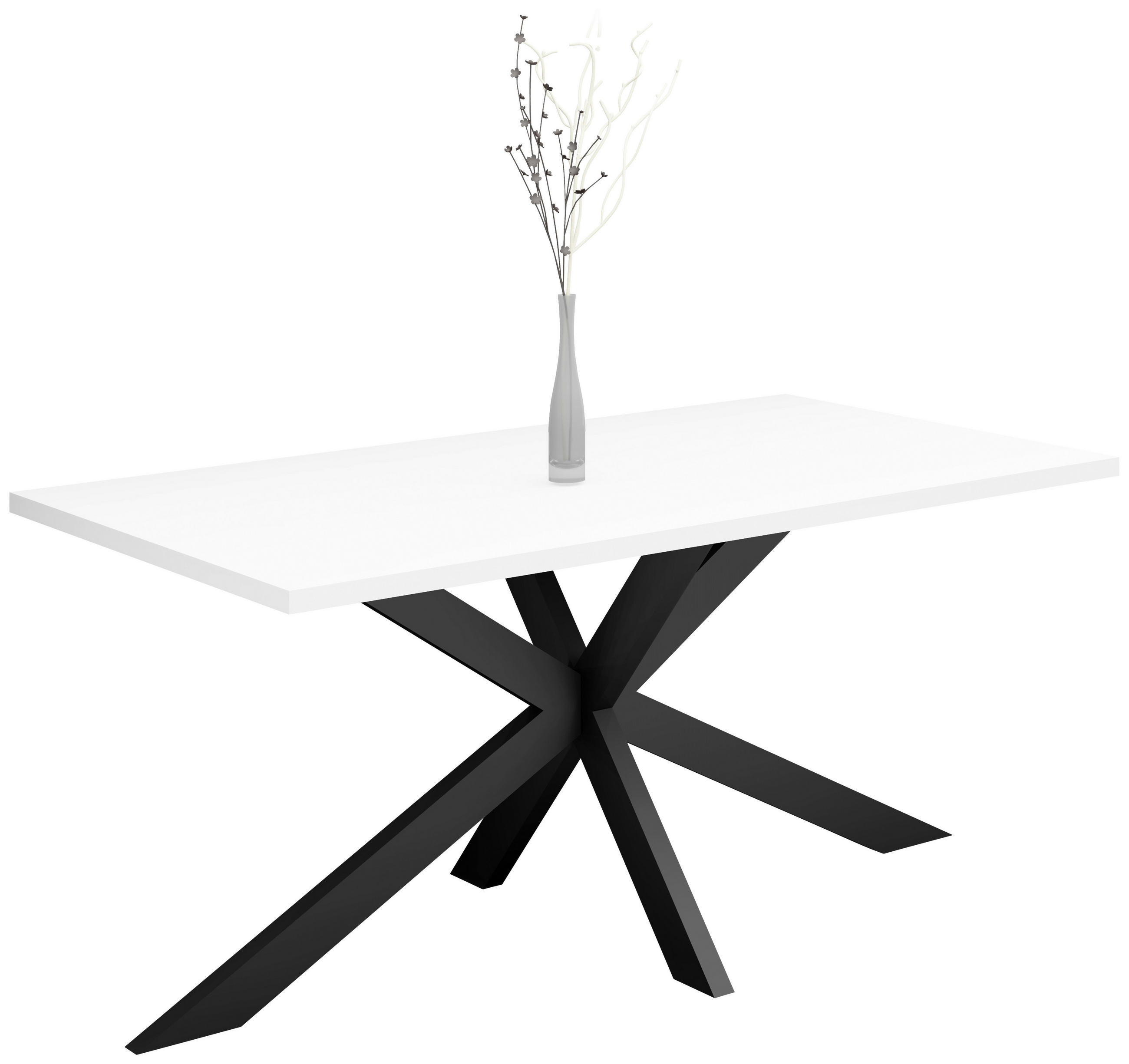 Livetastic Esstisch Schwarz, Weiß 90x78x160 cm