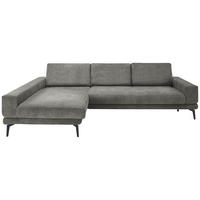 ECKSOFA Anthrazit Chenille  - Anthrazit/Schwarz, KONVENTIONELL, Textil/Metall (184/294cm) - SetOne by Musterring