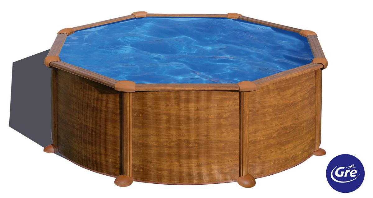 POOL-SET 2024 350/132 cm  - Braun, KONVENTIONELL, Metall (350/132cm) - Gre