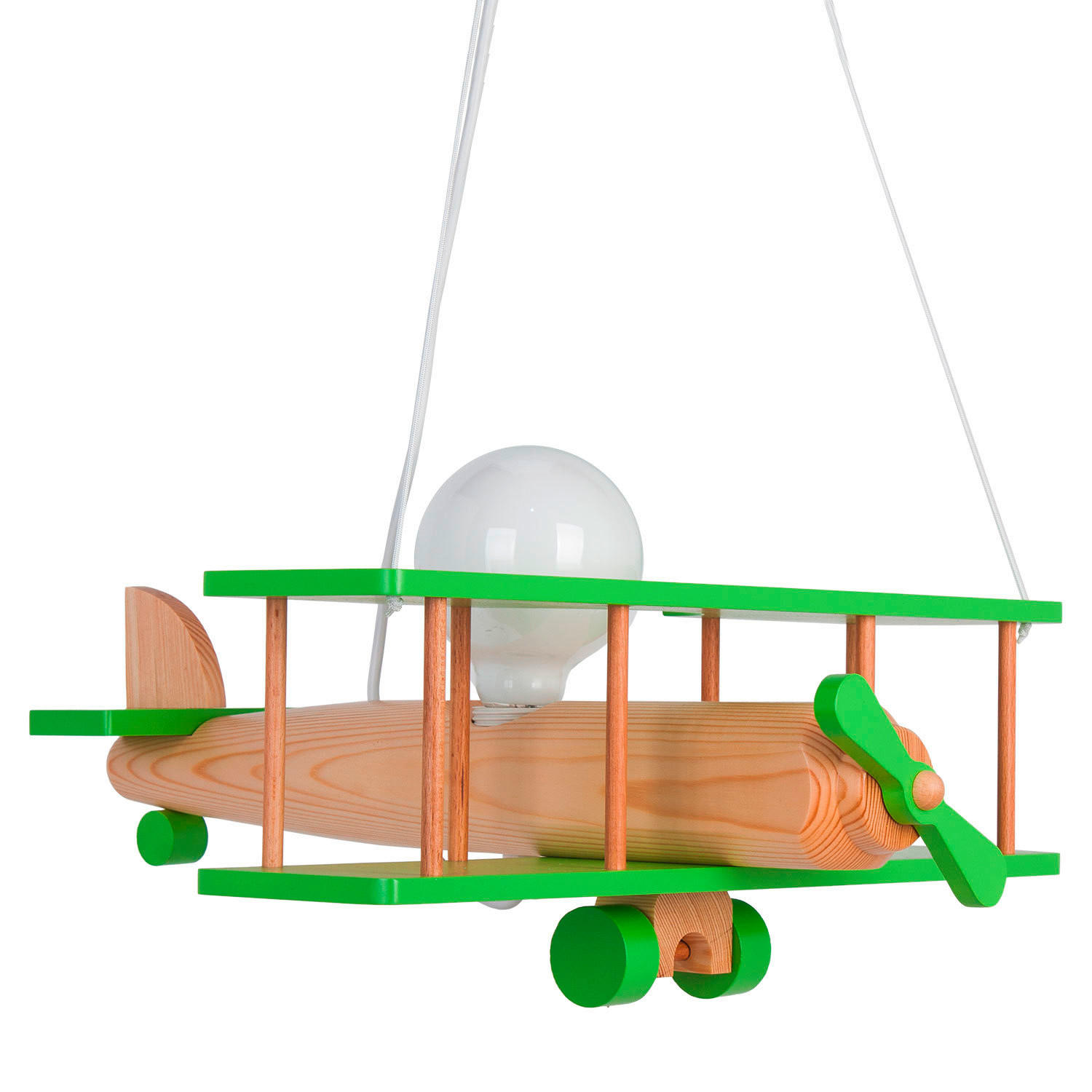 KINDERHÄNGELEUCHTE 42/45/75 cm   - Naturfarben/Grün, KONVENTIONELL, Holz (42/45/75cm)
