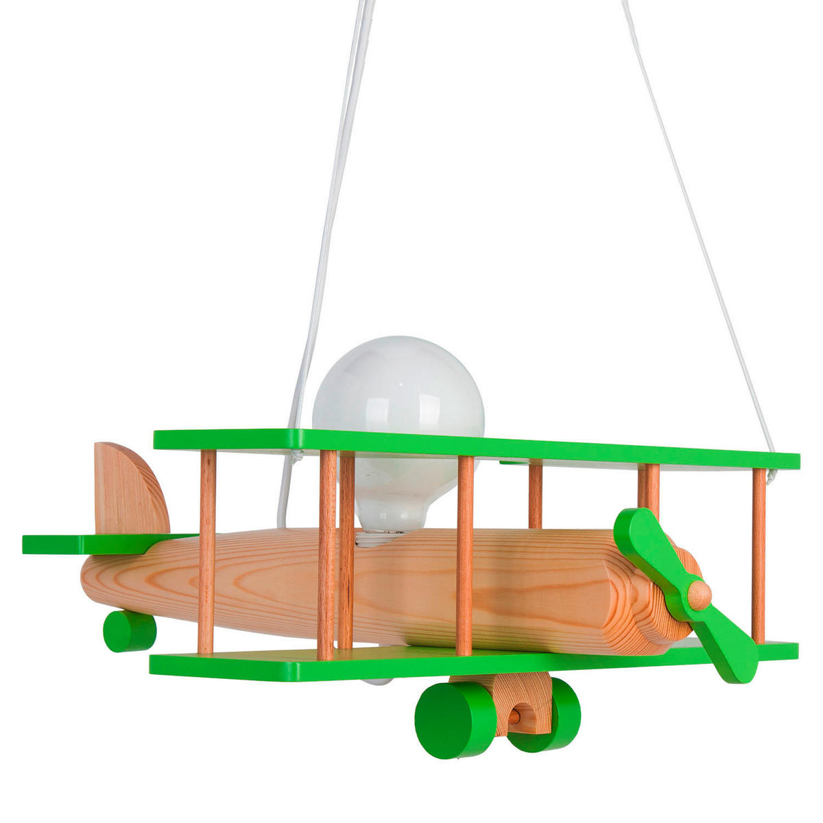 KINDERHÄNGELEUCHTE 42/45/75 cm   - Naturfarben/Grün, KONVENTIONELL, Holz (42/45/75cm)