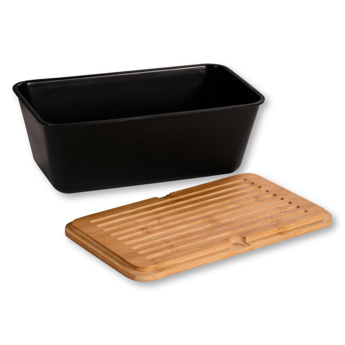 BROTBOX  - Hellbraun/Schwarz, Basics, Naturmaterialien/Kunststoff (36/21/17.5cm) - Kesper
