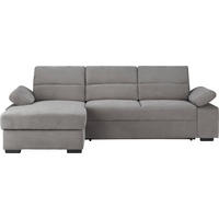 ECKSOFA Flachgewebe Hellgrau  - Dunkelbraun/Hellgrau, Konventionell, Kunststoff/Textil (166/258cm) - Cantus