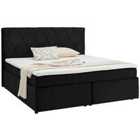 BOXSPRINGBETT 180/200 cm  in Anthrazit  - Anthrazit/Schwarz, Design, Kunststoff/Textil (180/200cm) - Xora