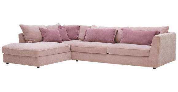 WOHNLANDSCHAFT in Textil Altrosa, Rosa - Schwarz/Altrosa, ROMANTIK / LANDHAUS, Kunststoff/Textil (225/329cm) - Valnatura