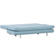 SCHLAFSOFA Flachgewebe Hellblau  - Chromfarben/Schwarz, Design, Kunststoff/Textil (194/73/91cm) - Xora