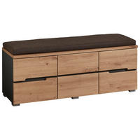 BANCĂ PENTRU HOL 120,3/48/38 cm  - maro/culoare lemn stejar, Design, textil/material pe bază de lemn (120,3/48/38cm) - Voleo