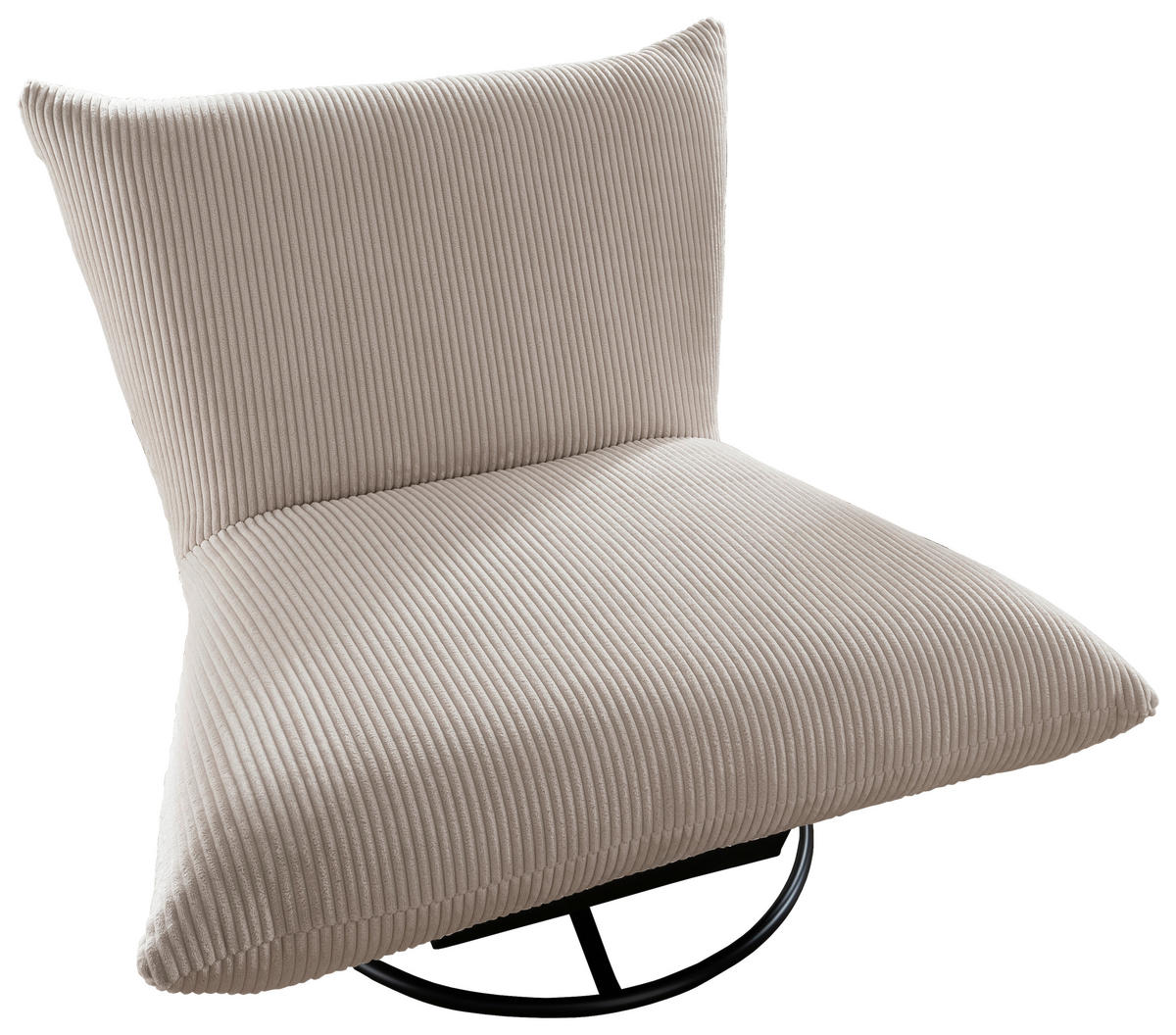 RELAXSESSEL Cord    - Beige/Schwarz, Design, Textil/Metall (100/78/96cm) - Livetastic