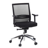 DREHSTUHL Netzbespannung, Flachgewebe Schwarz  - Schwarz/Alufarben, MODERN, Kunststoff/Textil (59/108/49cm) - MID.YOU