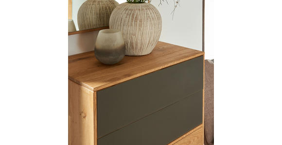 SCHUHSCHRANK Eiche massiv Anthrazit, Eichefarben - Eichefarben/Anthrazit, Design, Glas/Holz (60/105/38cm) - Waldwelt