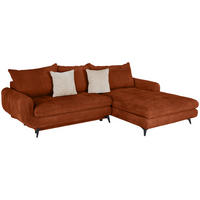 ECKSOFA WAVE Orange Struktur  - Beige/Schwarz, MODERN, Textil/Metall (266/189cm) - MID.YOU