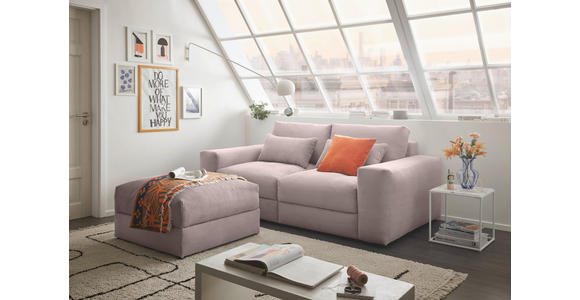 BIGSOFA Cord Rosa  - Schwarz/Rosa, KONVENTIONELL, Kunststoff/Textil (230/78/122cm) - Carryhome