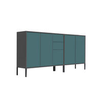 SIDEBOARD  in 184,5/86/33 cm  - Anthrazit/Petrol, MODERN, Holzwerkstoff/Metall (184,5/86/33cm) - MID.YOU