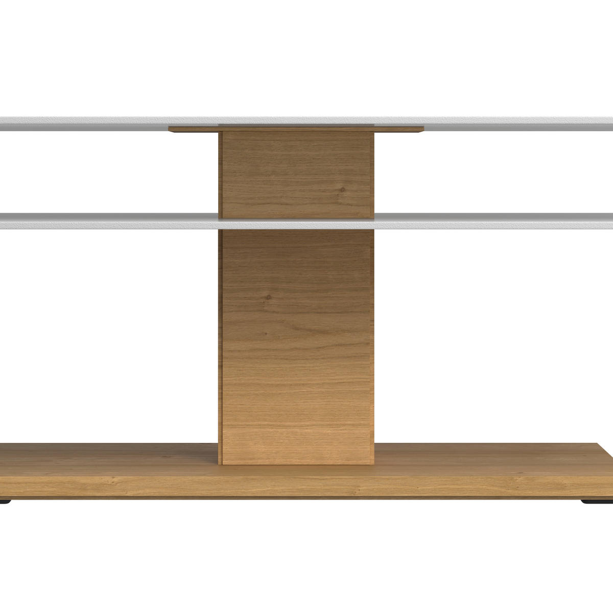 COUCHTISCH in Holz, Glas, Holzwerkstoff 120/75/43 cm  - Weiss/Eichefarben, Design, Glas/Holz (120/75/43cm) - Voglauer
