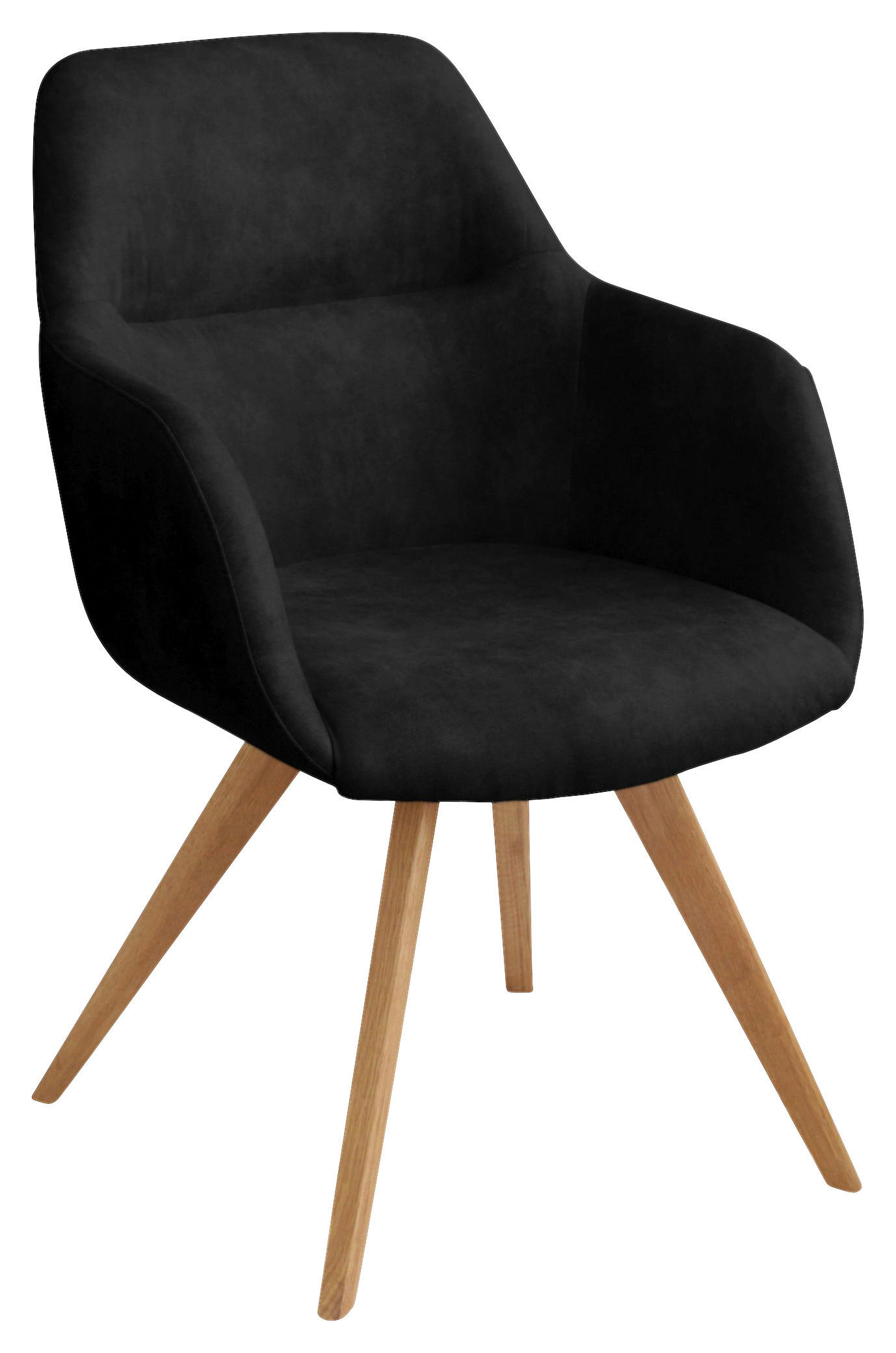ARMLEHNSTUHL  in Flachgewebe  - Eichefarben/Anthrazit, Design, Holz/Textil (57/85,5/65cm) - Voleo