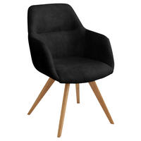 ARMLEHNSTUHL  in Flachgewebe  - Eichefarben/Anthrazit, Design, Holz/Textil (57/85,5/65cm) - Voleo