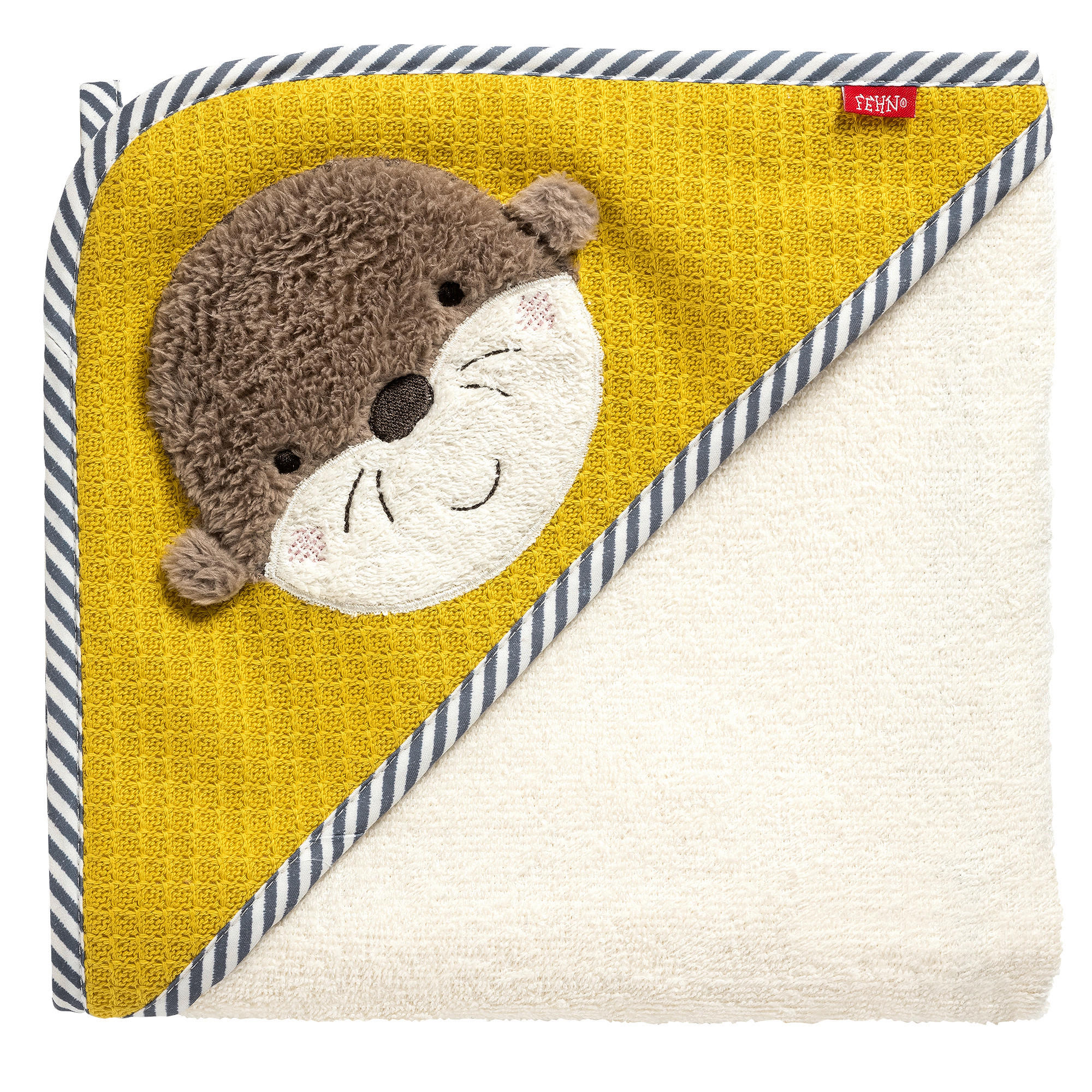 Fehn Kapuzenbadetuch Otter Theo Mehrfarbig 80x0.5x80 cm