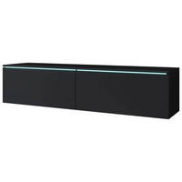 NÍZKÁ KOMODA, barvy grafitu, 140/30/33 cm - šedá/černá, Basics, kompozitní dřevo/plast (140/30/33cm) - P & B