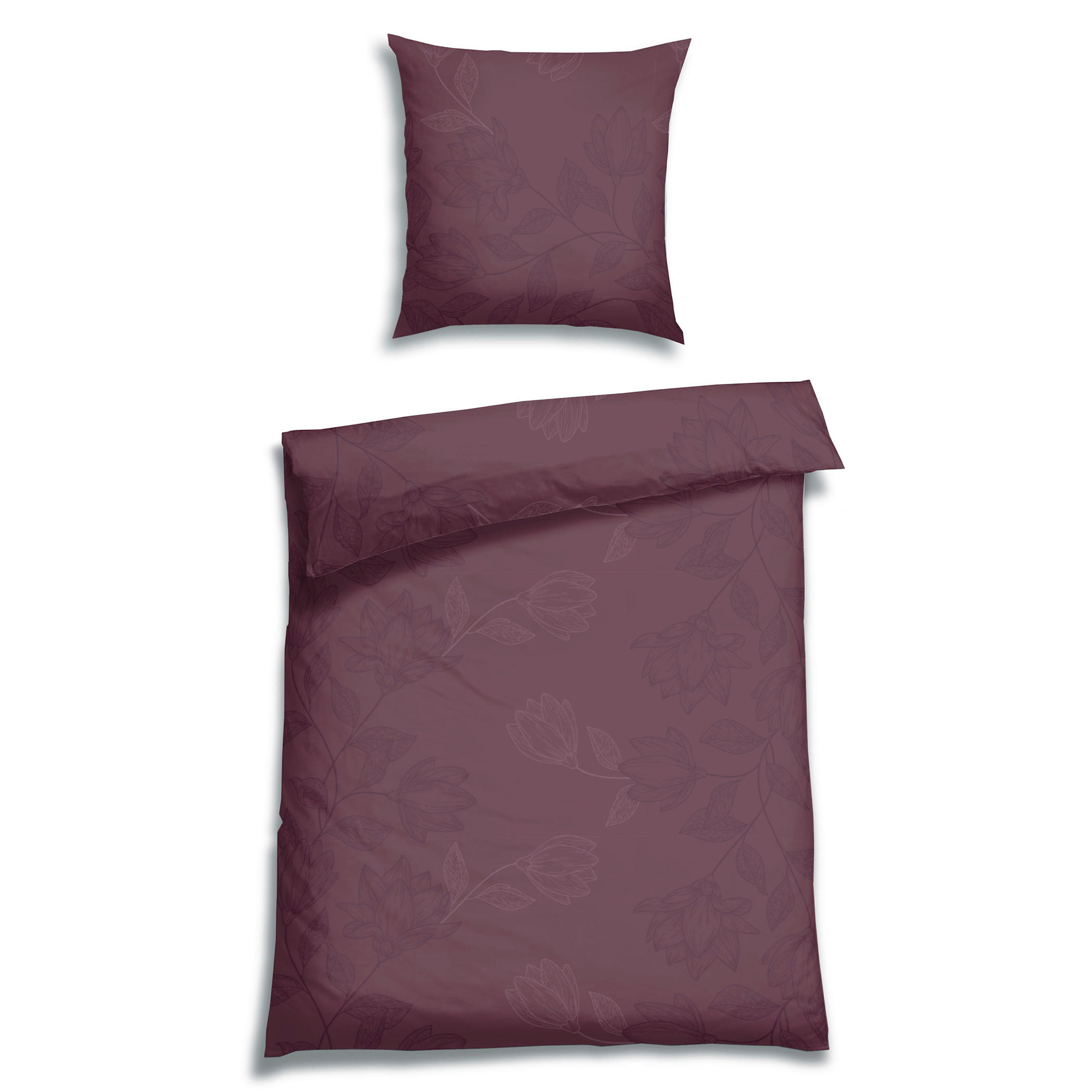 BETTWÄSCHE 2-teilig Flanell 135/200 cm  - Beere, Basics, Textil (135/200cm) - Florella