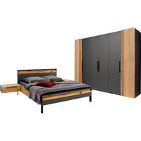 SCHLAFZIMMER Graphitfarben, Eichefarben  - Eichefarben/Graphitfarben, Design, Holz/Holzwerkstoff (180/200cm) - Musterring