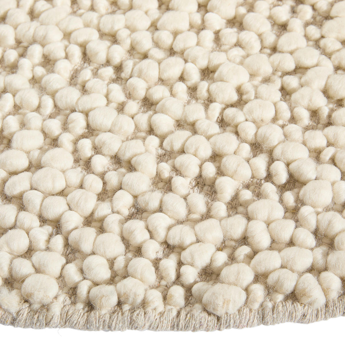 HANDWEBTEPPICH 160 cm Weiß  - Weiß, Natur, Textil (160cm) - Linea Natura