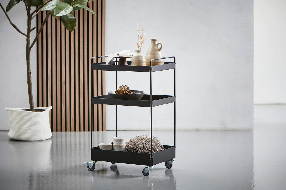 SERVIERWAGEN in Schwarz  - Schwarz, Design, Metall (47/77/35cm) - MID.YOU