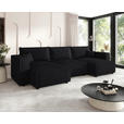 WOHNLANDSCHAFT Anthrazit Cord  - Anthrazit/Schwarz, MODERN, Kunststoff/Textil (153/350/153cm) - Xora