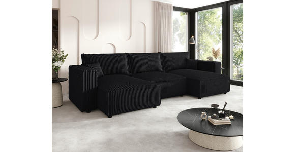WOHNLANDSCHAFT Anthrazit Cord  - Anthrazit/Schwarz, MODERN, Kunststoff/Textil (153/350/153cm) - Xora