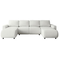 WOHNLANDSCHAFT Creme Webstoff  - Creme/Schwarz, MODERN, Kunststoff/Textil (150/312/150cm) - Xora