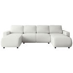 WOHNLANDSCHAFT Creme Webstoff  - Creme/Schwarz, MODERN, Kunststoff/Textil (150/312/150cm) - Xora