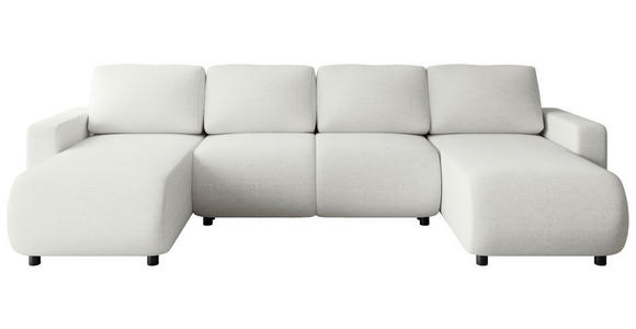 WOHNLANDSCHAFT Creme Webstoff  - Creme/Schwarz, MODERN, Kunststoff/Textil (150/312/150cm) - Xora