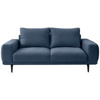 2-SITZER-SOFA in Webstoff Dunkelblau  - Schwarz/Dunkelblau, MODERN, Textil/Metall (202/89/115cm) - MID.YOU