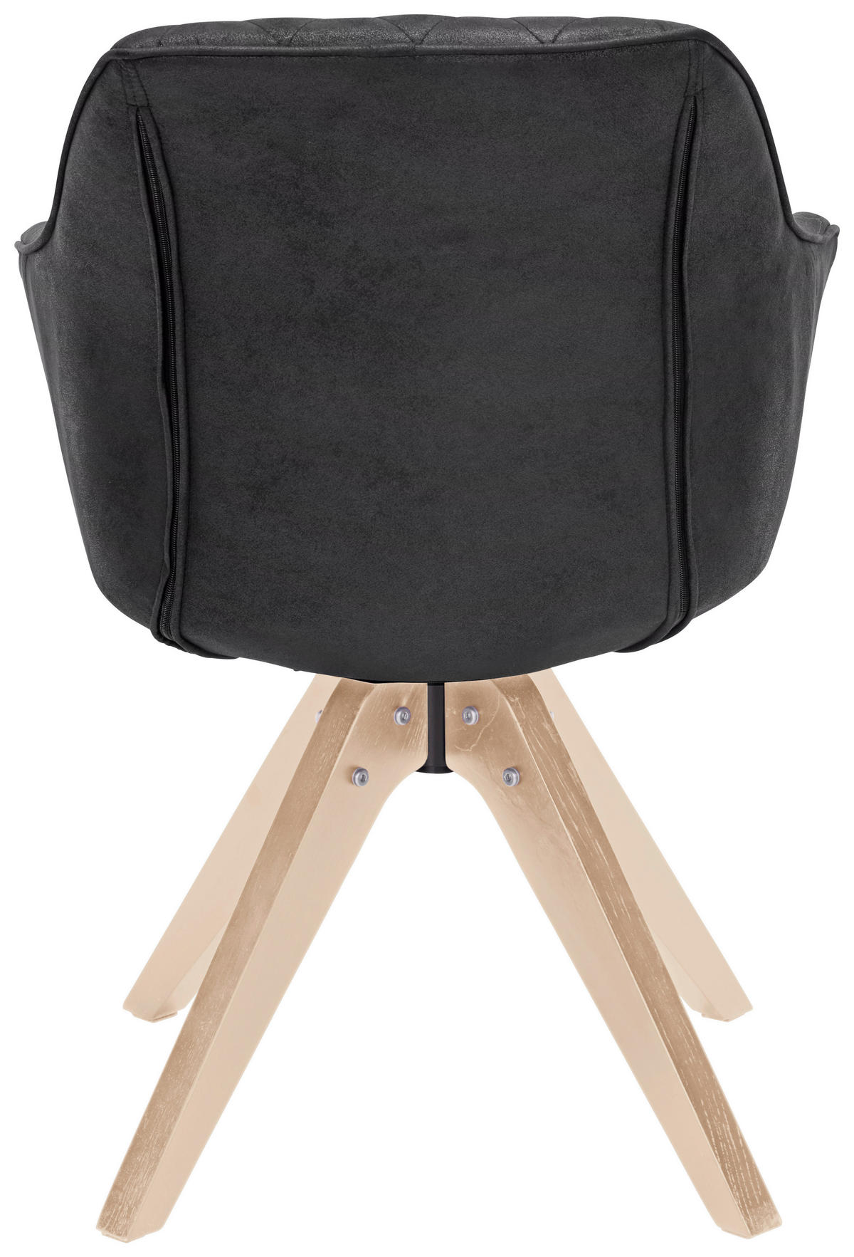 SCAUN CU BRAțE in culoare lemn stejar, gri închis  - gri închis/culoare lemn stejar, Lifestyle, lemn/textil (60/86/65cm) - Landscape