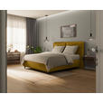 BOXSPRINGBETT 160/200 cm  in Senfgelb  - Senfgelb/Alufarben, KONVENTIONELL, Textil/Metall (160/200cm) - Dieter Knoll