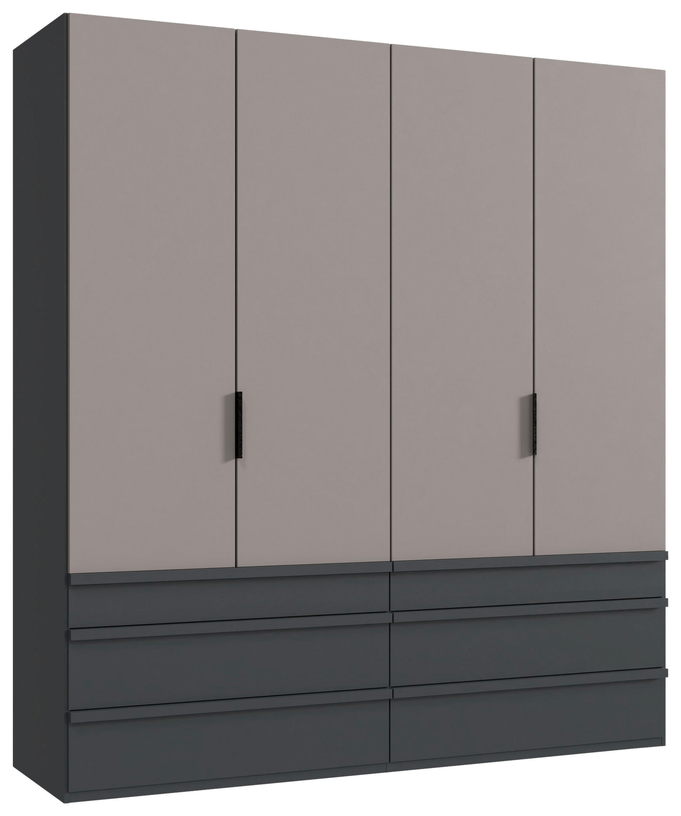 FALTTÜRENSCHRANK 200/216/58 cm 4-türig Graphitfarben, Grau, Sahara  - Schwarz/Graphitfarben, Design, Holzwerkstoff (200/216/58cm) - Boxxx