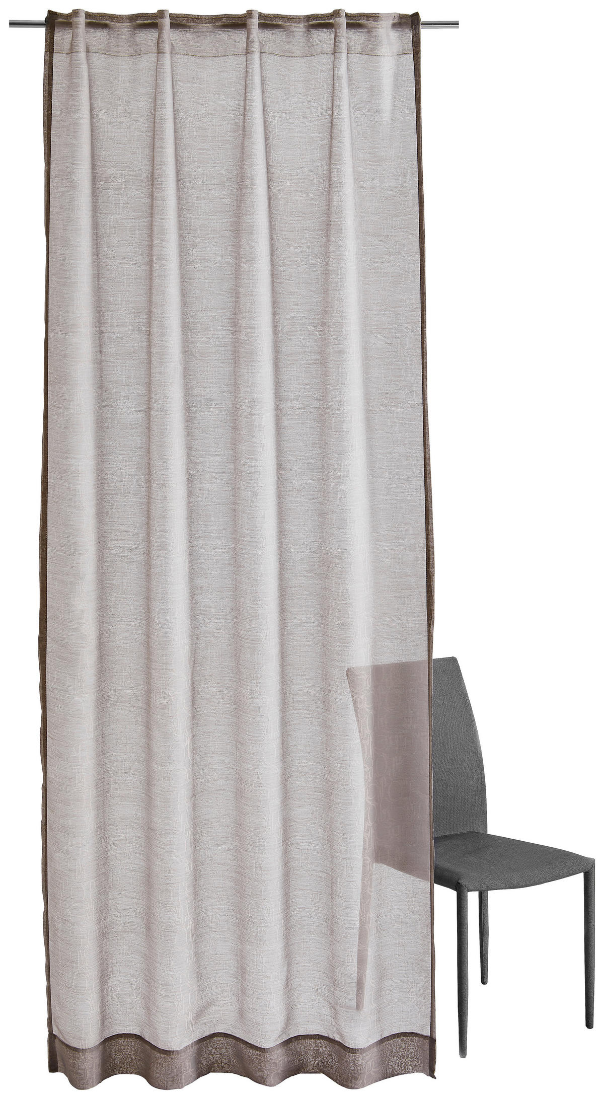 HOTOVÝ ZÁVĚS, průhledné, 130/250 cm - šedobéžová, Basics, textil (130/250cm) - Joop!