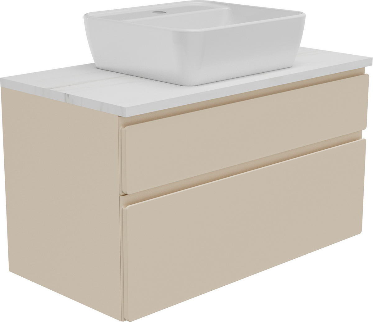WASCHBECKENUNTERSCHRANK 90/55/47 cm  - Greige/Weiß, MODERN, Holzwerkstoff (90/55/47cm) - Welnova