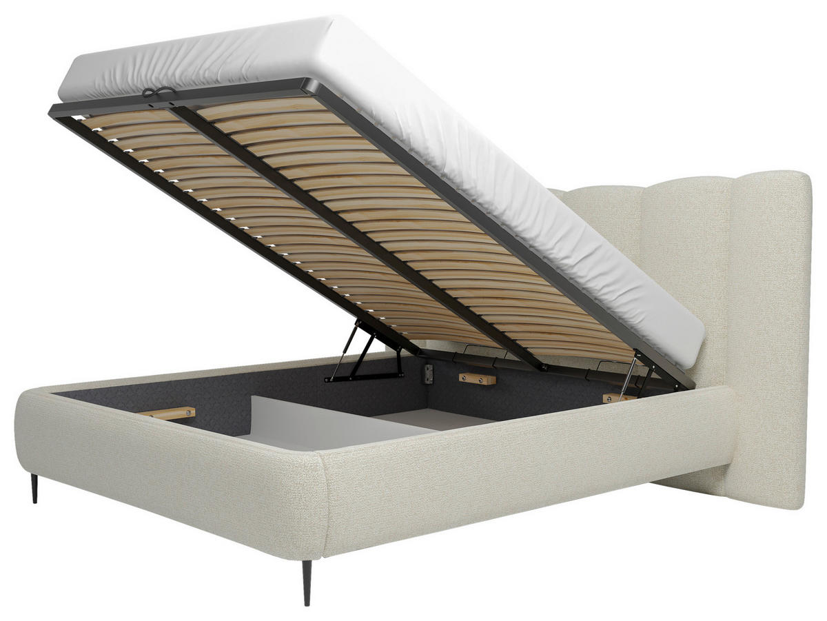 POLSTERBETT 140/200 cm  in Creme  - Creme, Modern, Holz/Holzwerkstoff (140/200cm) - MID.YOU
