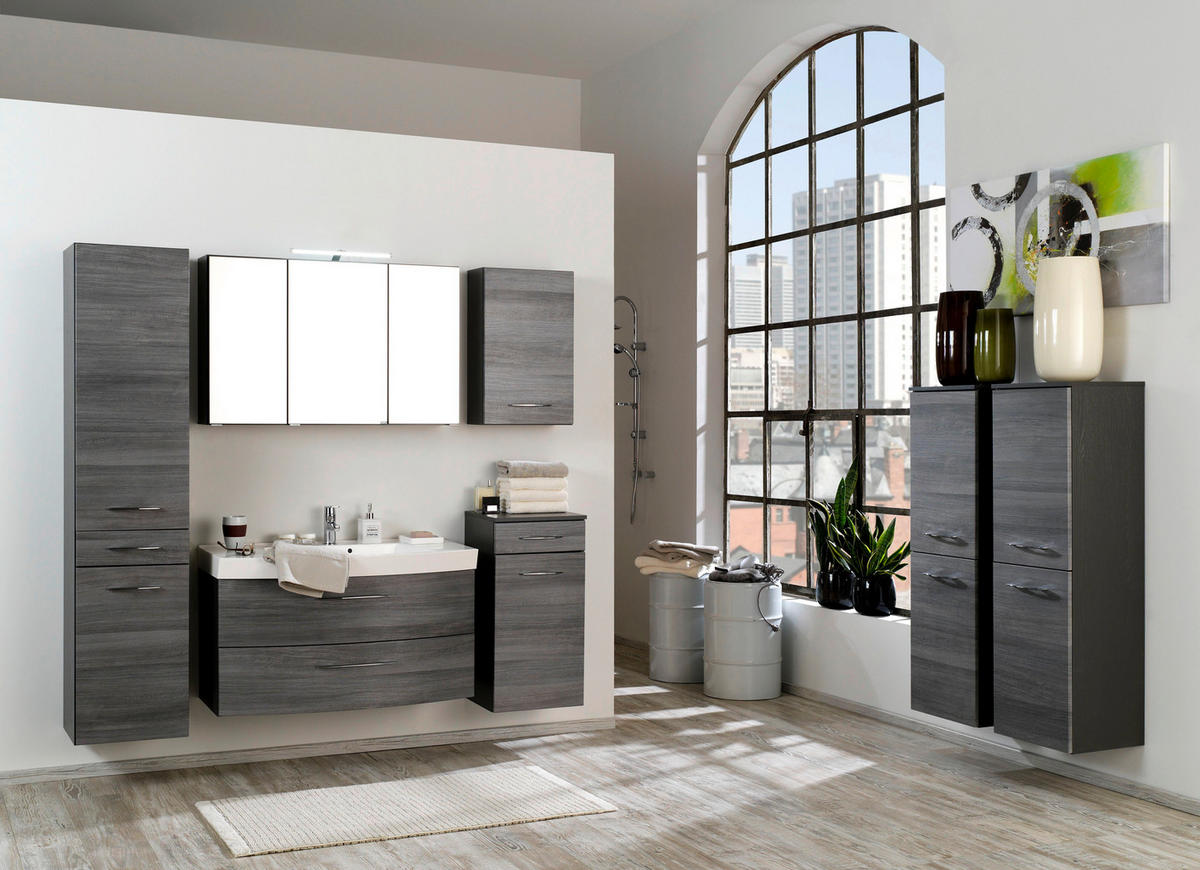 SPIEGELSCHRANK 100/64/20 cm  - Chromfarben/Graphitfarben, KONVENTIONELL, Glas/Holzwerkstoff (100/64/20cm) - Xora