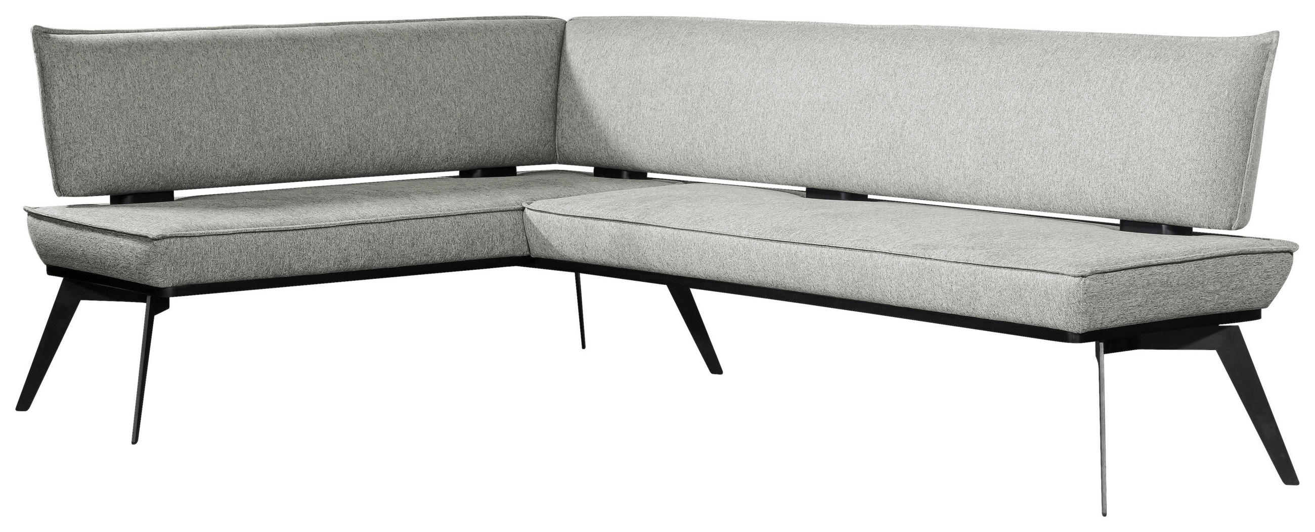Carryhome Eckbank Schwarz, Hellgrau 195x165 cm